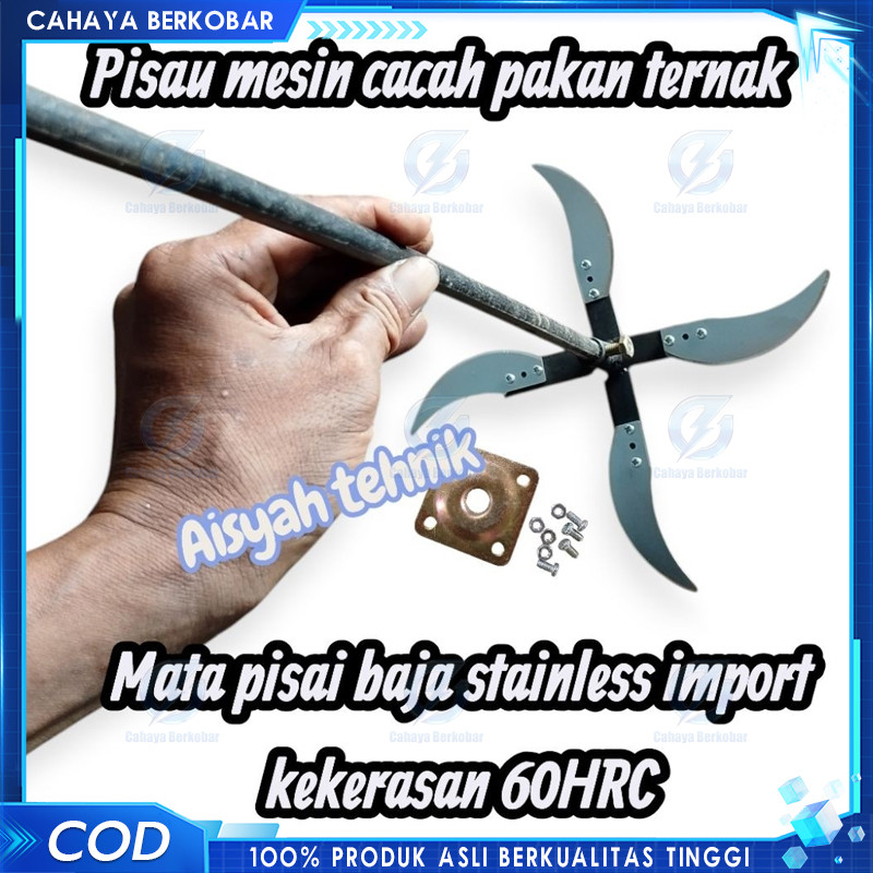 Pisau cacah rumput pakan ternak + stick diameter 25cm / pisau mesin pencacah rumput pakan ternak/pis