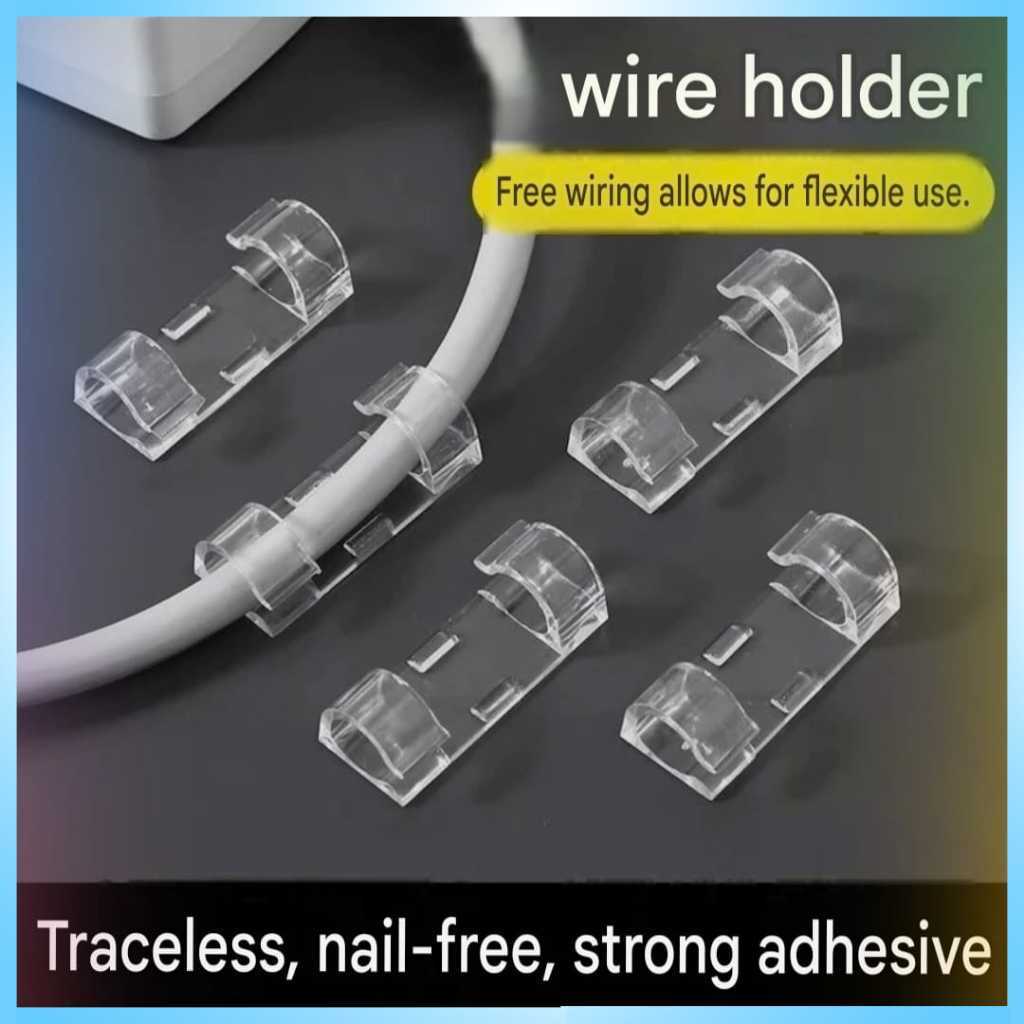 Stiker Kabel Klem Tempel klip Pengatur Kabel Organizer Cable Clip Management USB Charger isi 20 dan 