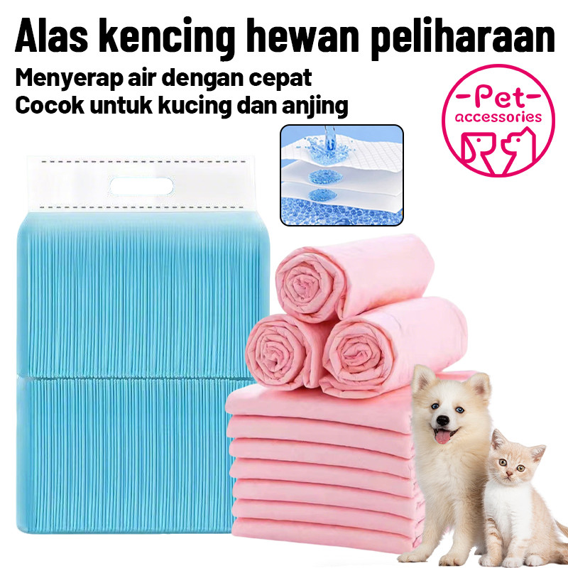 100Pcs Underpad Alas Pipis Underpad Kucing Anjing Pee Poop alas kucing  Training Pad Hewan
