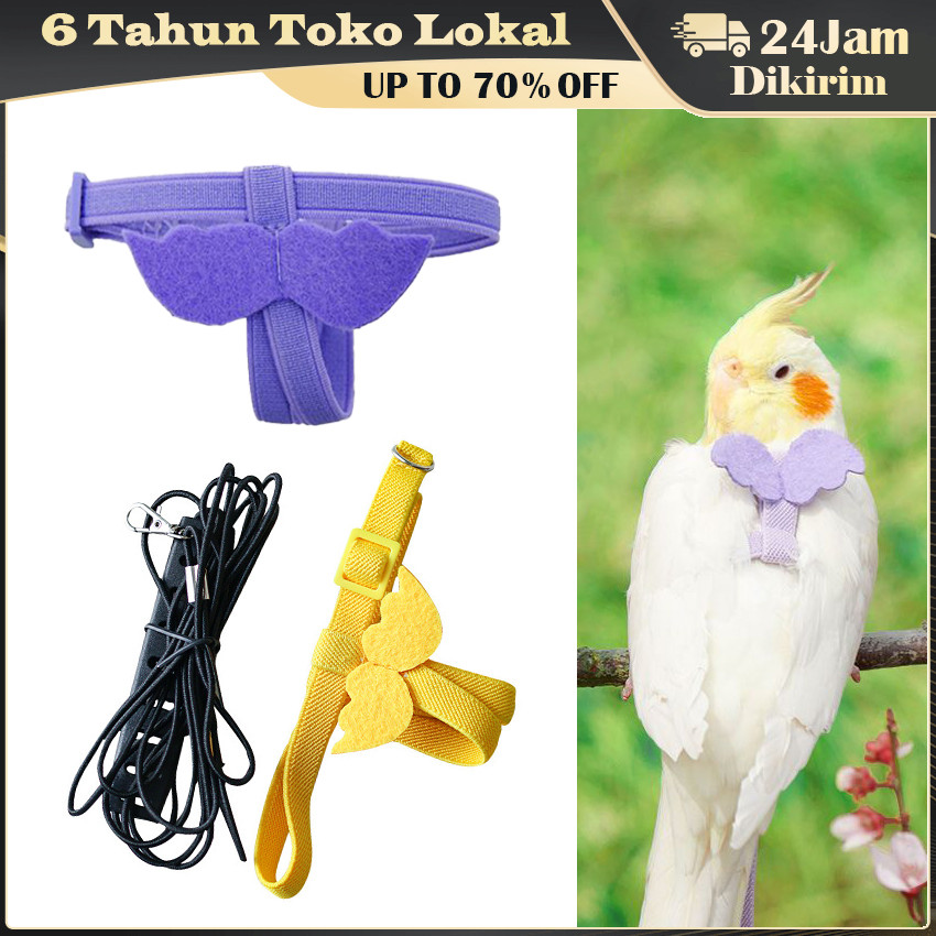 Harness Burung Parrot Tali Pengikat 2M / Bird Harness Anti Lepas untuk Walking & Training / Cocok Co