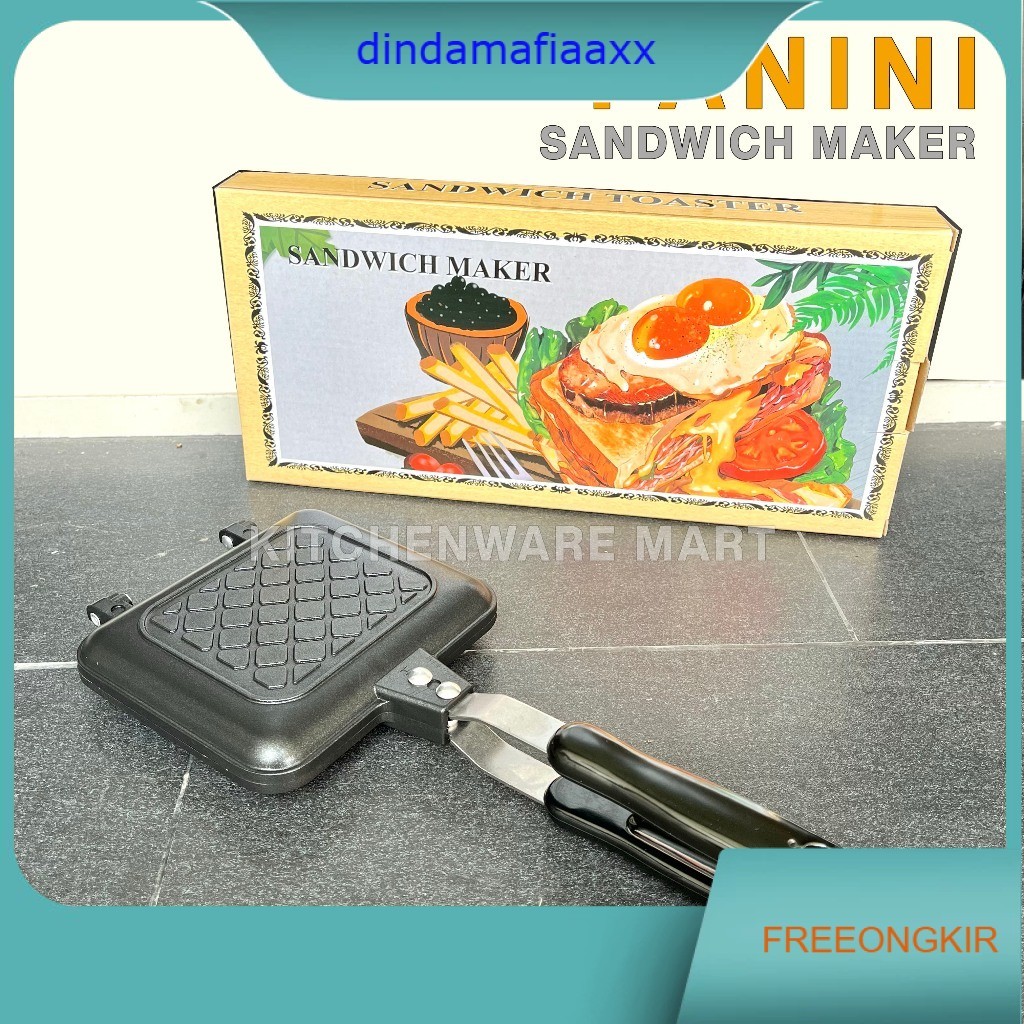Cetakan Roti Sandwich Panini Roti Panggang Teflon Anti Lengket