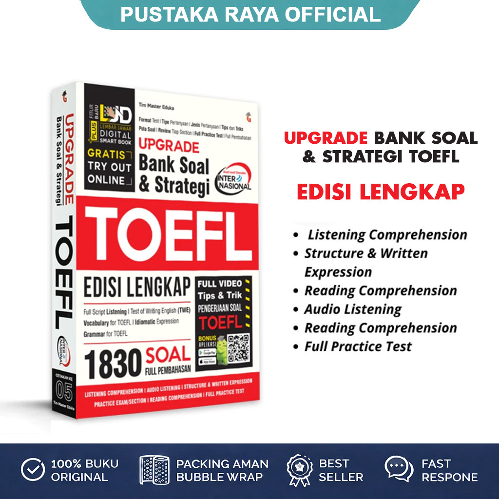 BUKU TES TOEFL ETS BAHASA INGGRIS UPGRADE BANK SOAL DAN STRATEGI TOEFL ORIGINAL