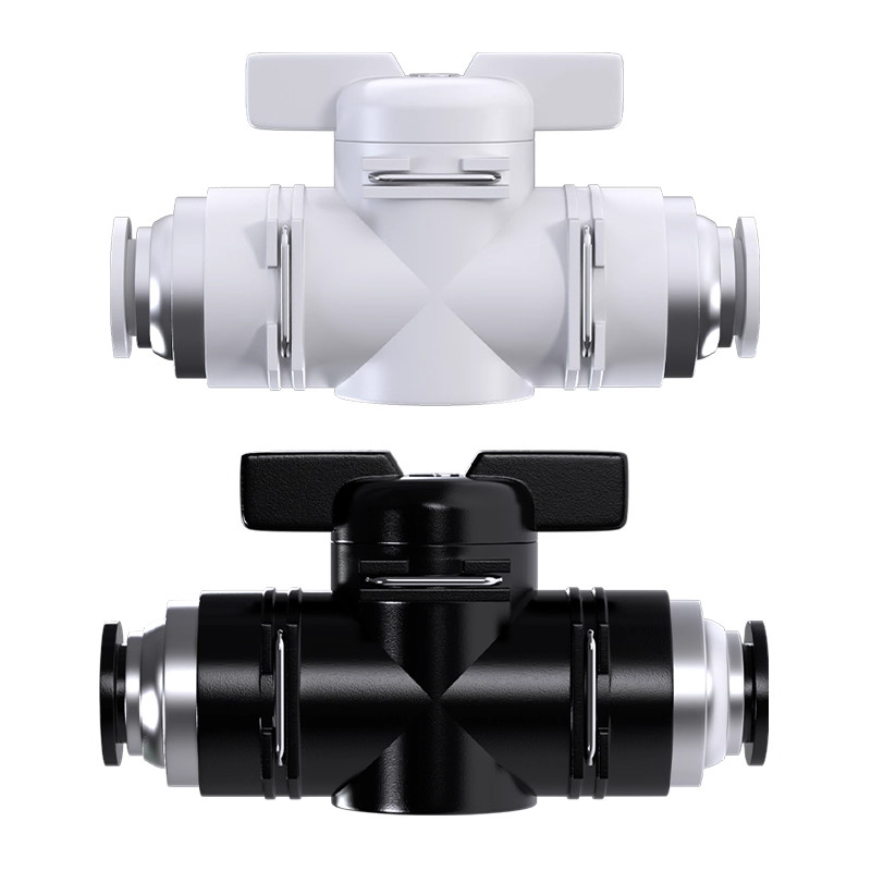 Type BUC Pneumatic Push in Quick Joint Connector 4mm-12mm Hand Valve Manual Ball Swit Current-Limiti