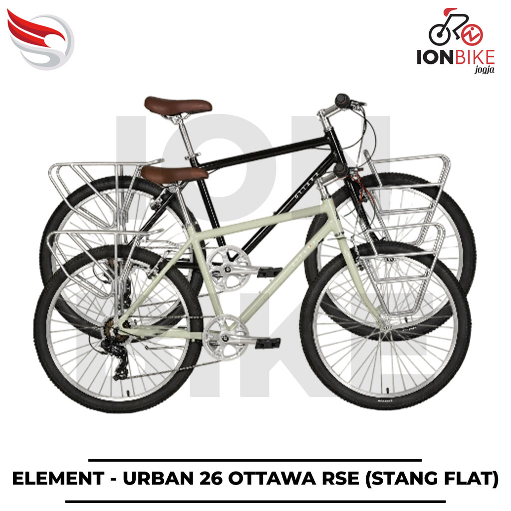 Sepeda Urban 26 Element Ottawa RSE Edition Flatbar Terbaru Frame Alloy Ringan 7 Speed Bonus Rak Comm