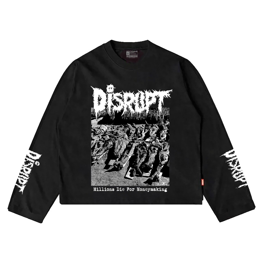 Aolshirt Kaos Band Disrupt T-Shirt Boxy Longsleeve Combed 24s