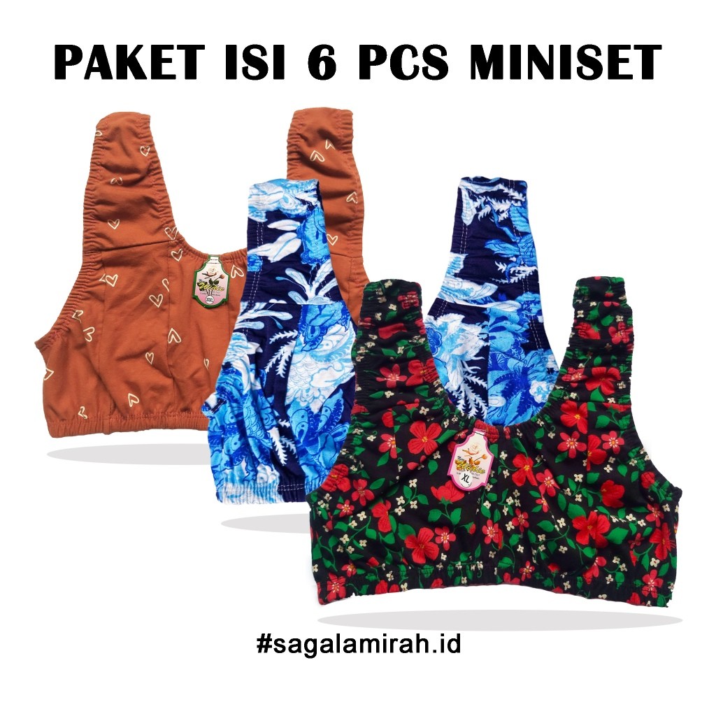 Paket 12 PCS / 6 PCS | Miniset dewasa/ bh menyusui/BH kerut/ BH full karet