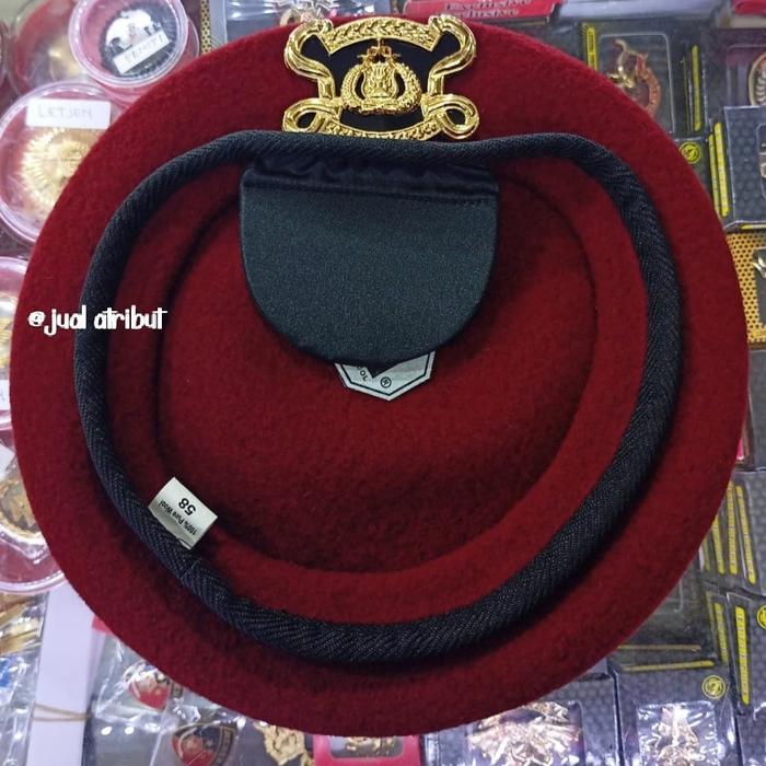 baret merah camel + emblem reserse/densus reskrim mika exclusive - baret+emblem, 60