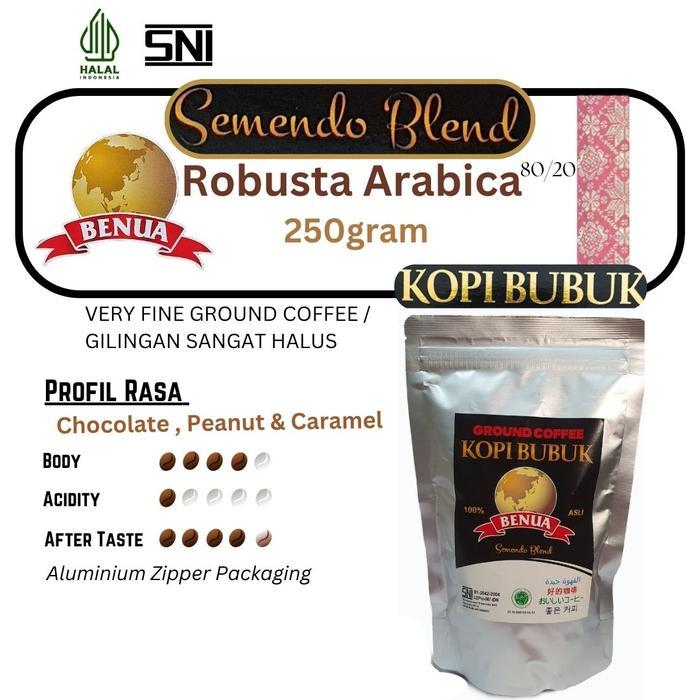 KOPI BUBUK BENUA "SEMENDO BLEND(ARABICA DAN ROBUSTA)"PREMIUM @250 gram