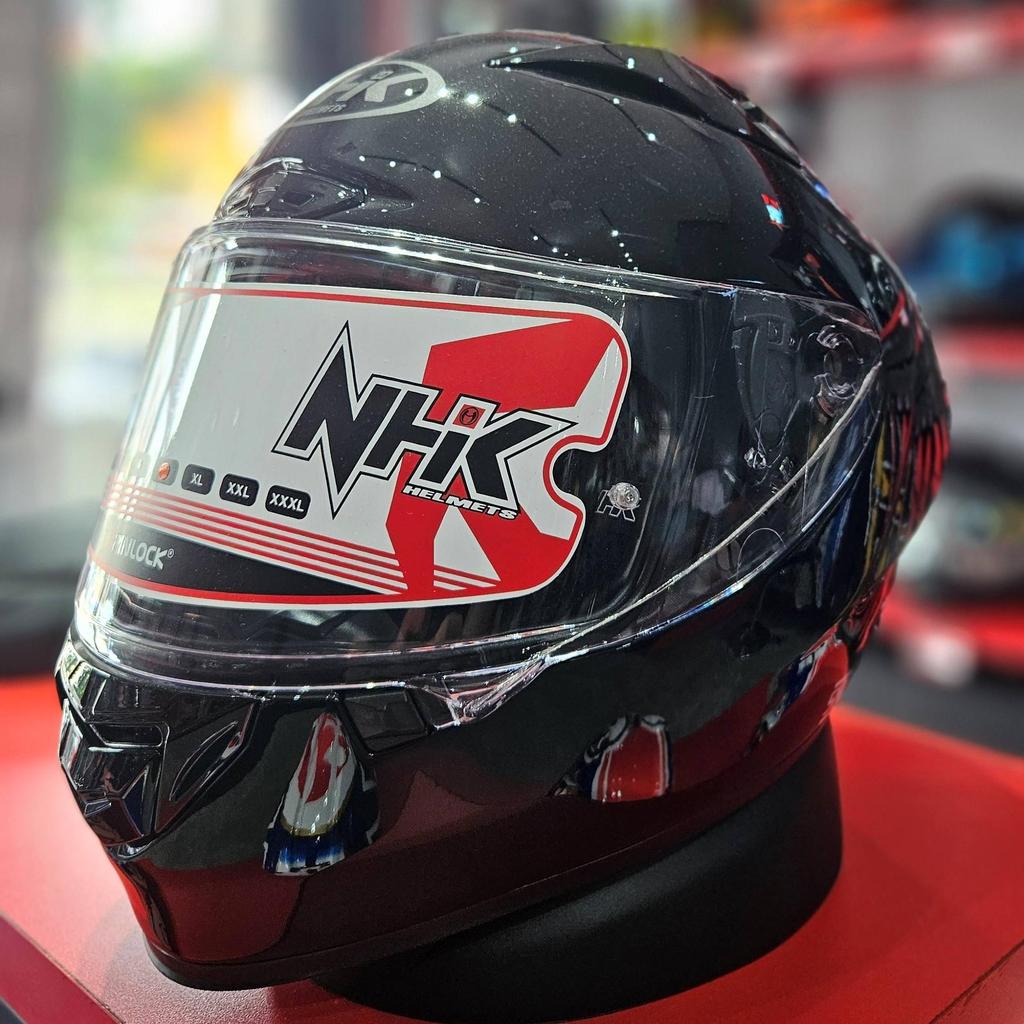 Helm Motor Full Face - NHK GP-R Tech Race Solid Special Edition Black Gloss