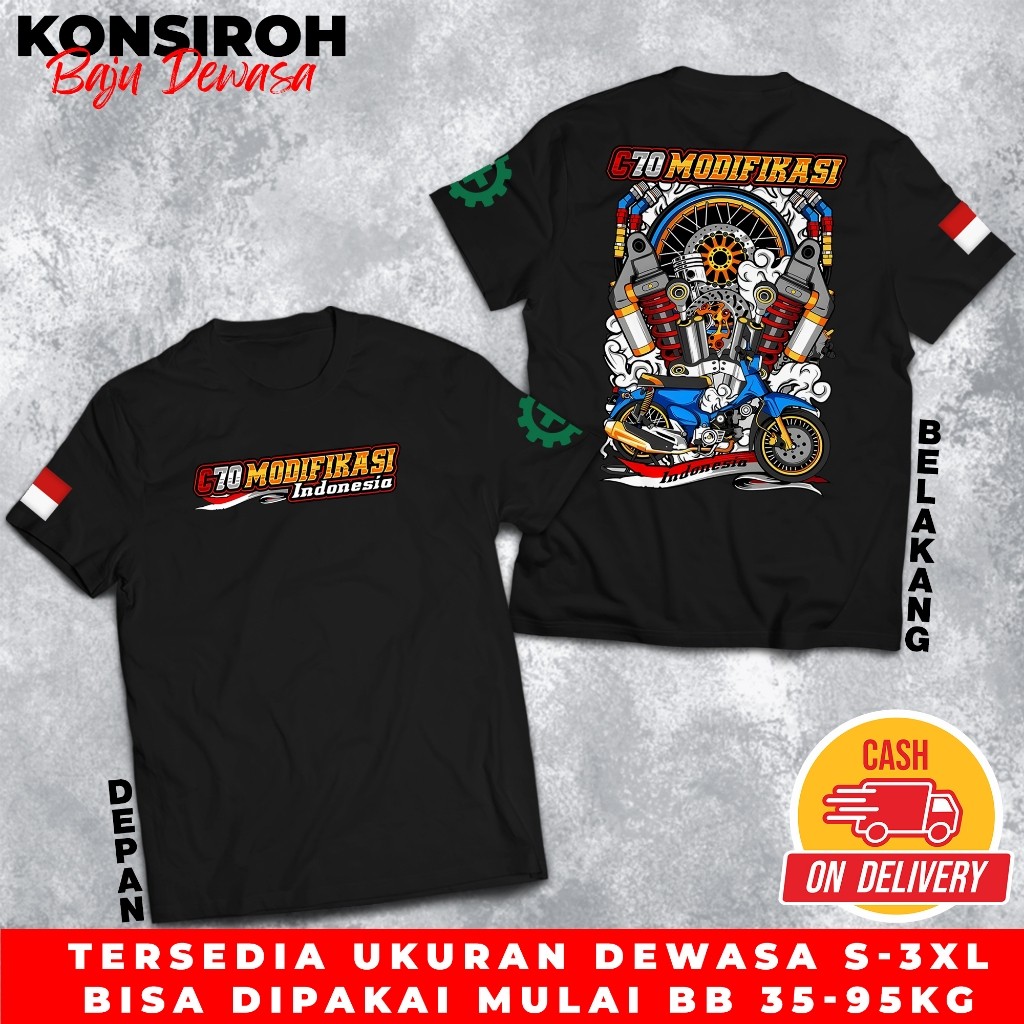 Kaos C70 Modifikasi Lengan Pendek Pria Premium