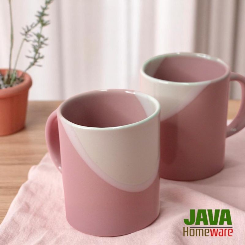 Mug Keramik 12oz – Polos / TwoTone / Cangkir Teh & Kopi | Souvenir Sablon | Suvenir Pernikahan