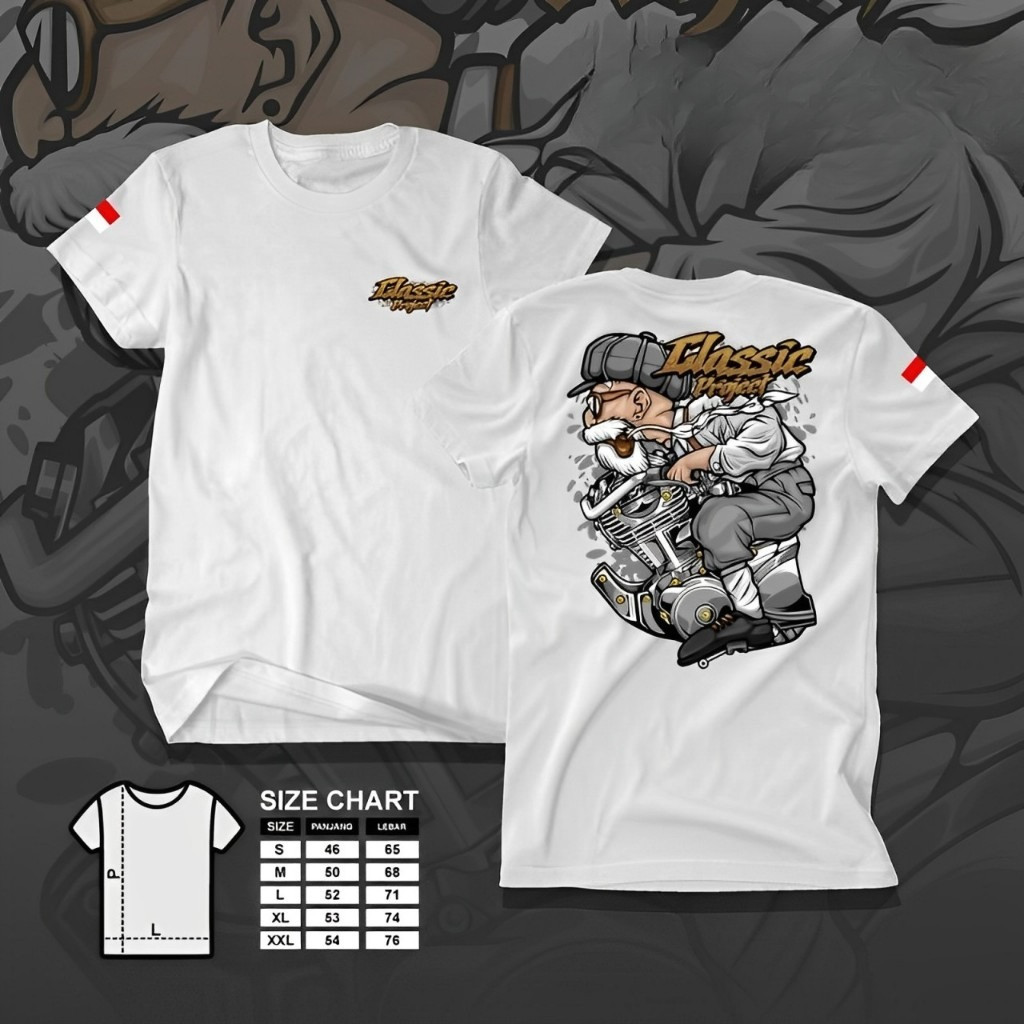 Kaos Racing Mesin Herex - Kaos T-shirt Pria dan Wanita Distro Herex Style Motor