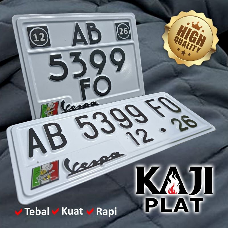 LYNNE.SHOP plat nomor putih vespa matic