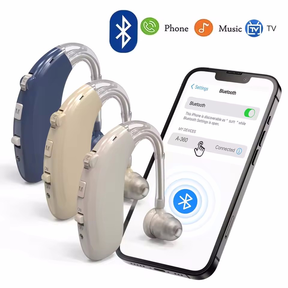 Bluetooth Rechargeable hearing aids , high-performance hearing aids, comfortable hearing aids for pe