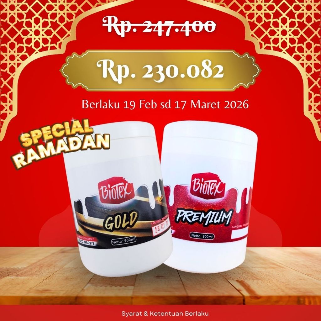 RMD | Paket Promo Spesial Ramadhan Biotex Gold 900 ml dan Biotex Premium 900 ml