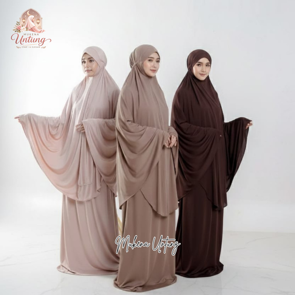 Mukena Dagu Tertutup | Mukena Jersey Jumbo Premium