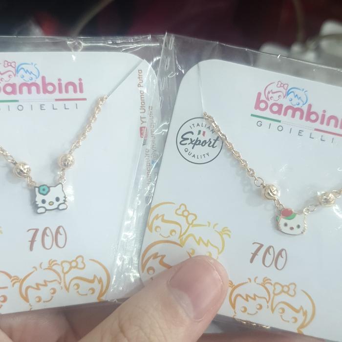 Kalung anak balita hello kitty emas asli 700 70% 16k sanrio 35 cm ubs