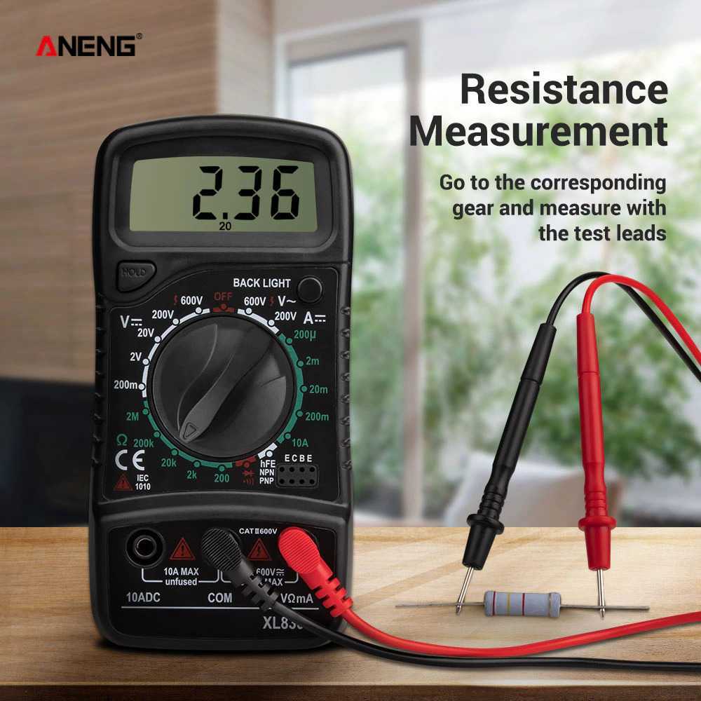 ANENG XL830L Digital Multimeter 600V 10A Tester Listrik Volt Ohm Ampere VOM Voltage Meter Ohmmeter A