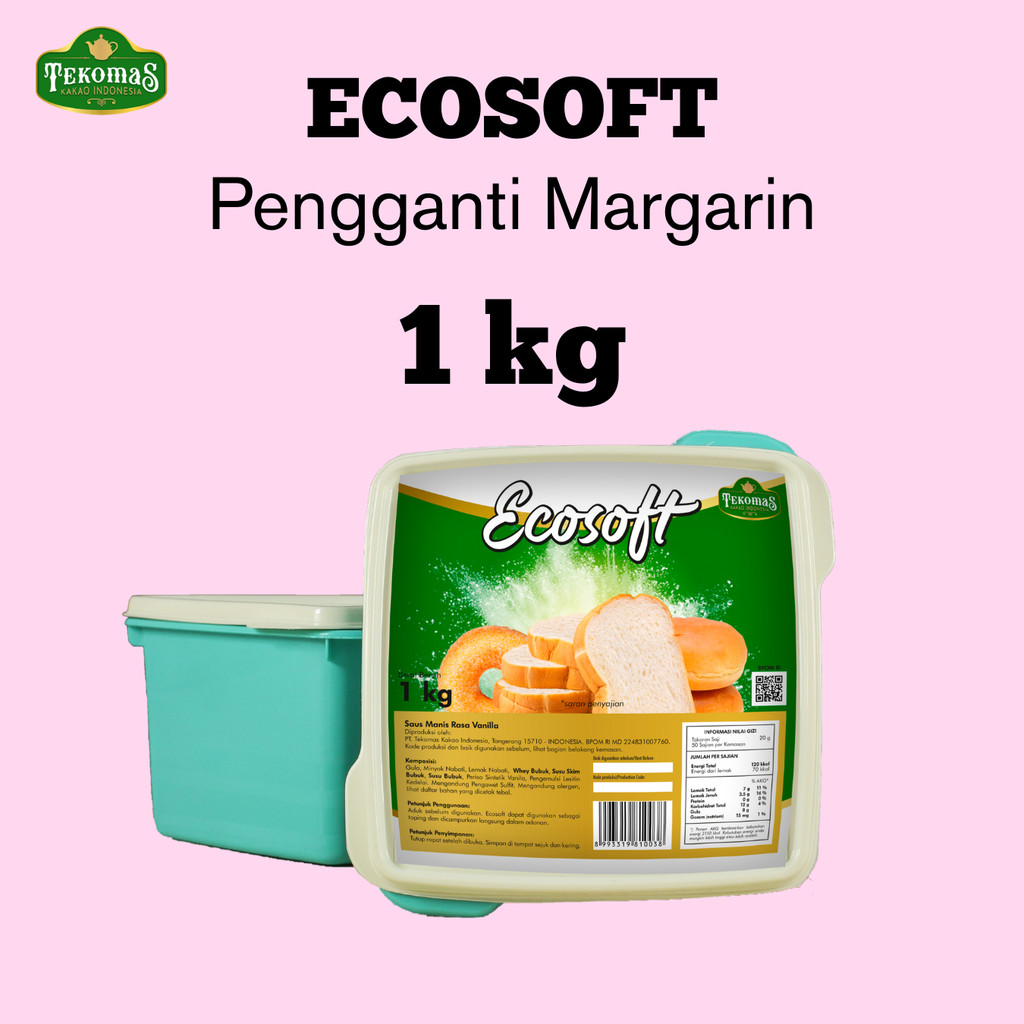 Ecosoft PLUS 1 Kg Pengganti Margarine 100% Bahan Baking Kue Bolu Roti Wangi Vanila Premium