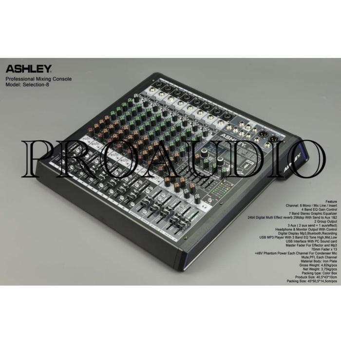 Mixer Audio Ashley Selection8 / Selection 8 8CH USB-Bluetooth Original