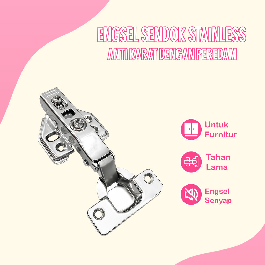 Slow motion Engsel stainless Engsel sendok stainless steel soft closing hidrolikengsel sendok slow m
