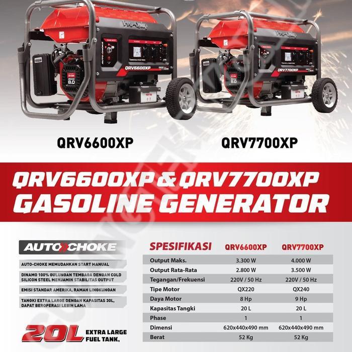 Genset Proquip QRV7700 4000Watt QRV7700XP XTREME POWER 4Tak / Generator Proquip QRV 7700 Gasoline Ge