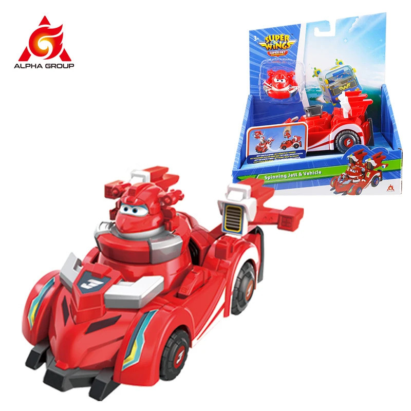 Super Wings Spinning Jett & Vehicle Spinning Mode &Vehicle Mode Jett Pop Out  Transformation  Action