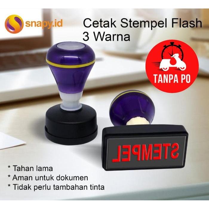 Cetak Stempel Flash| Stample Flash 3 Warna - Satu Warna, KECIL Terlaris