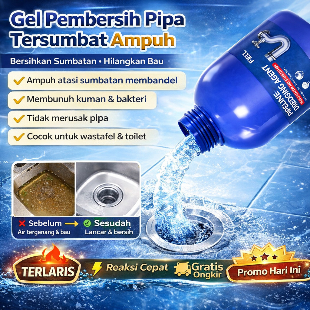 Gel Pembersih Pipa Antibakteri Penghilang Bau / Formula Kental Untuk Saluran Air Tersumbat Bau / Pem