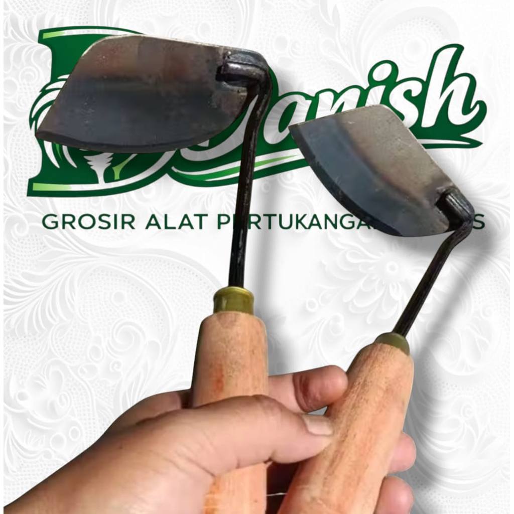 Alas Penyiang Rumput Gathul Miring Baja - Cangkul Koret Kecil Praktis Untuk Taman & Perkebunan