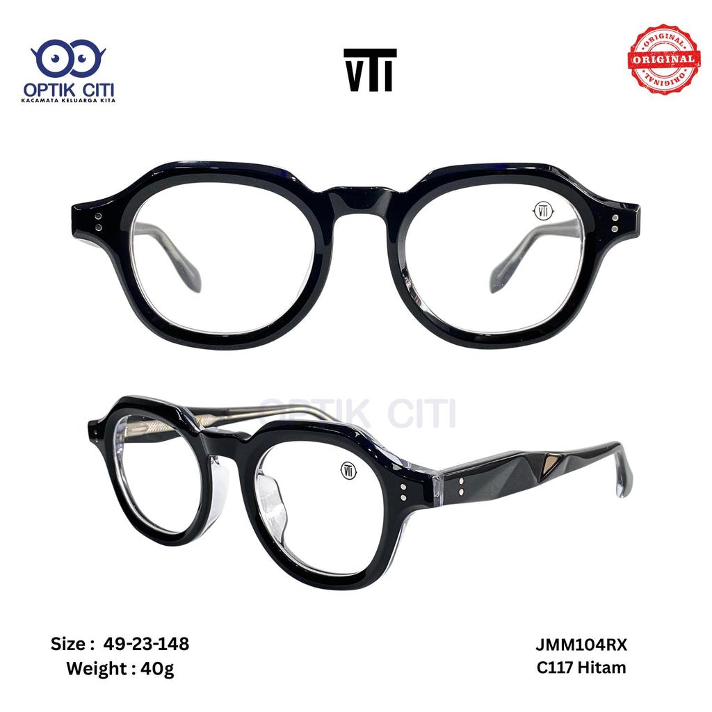 Frame Kacamata Pria Wanita Bulat Tebal Vintage VTI JMM104RX Original