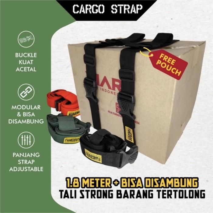 Tali Pengikat Barang Koper Box Cargo Motor / Cargo Luggage Bag Strap Universal - Hitam