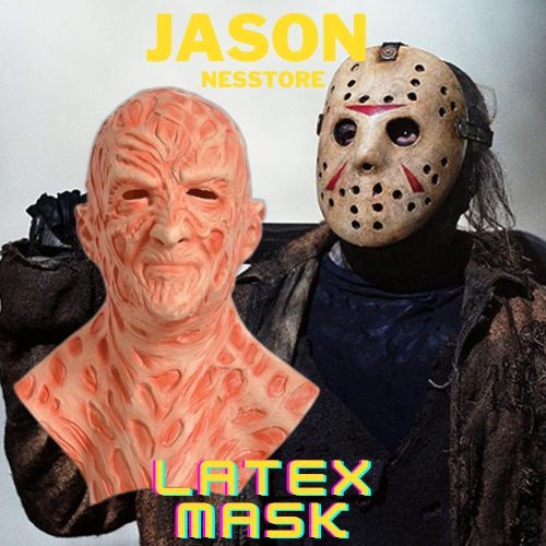 (see you) Topeng Jason Freddy Krueger Latex Mask Costumes Adult Party Costume Halloween