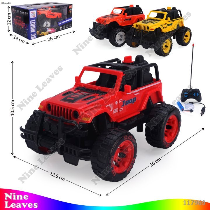 Mainan Anak RC Remote Control Mobil Jeep 1:20 Charge Asap Lampu RC Model 40 MHz 5 Channel