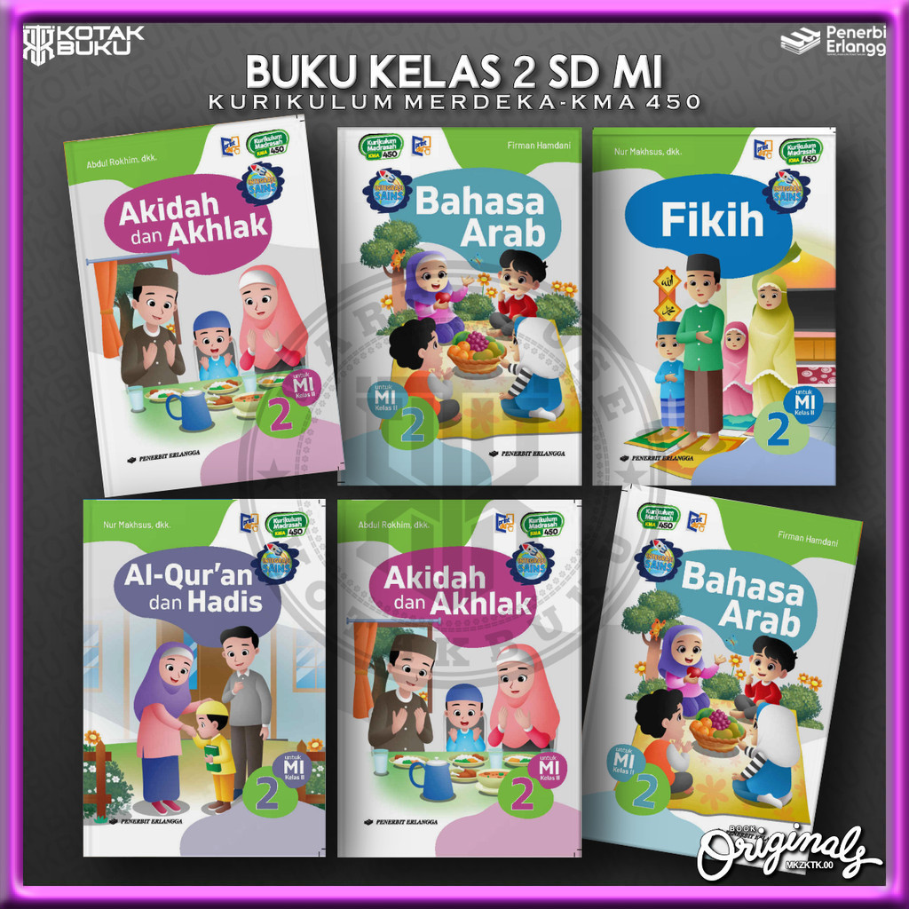 [ Erlangga ] Buku Kelas 2 MI SD / Madrasah Ibtidaiyah / Kurikulum Merdeka / KMA 450