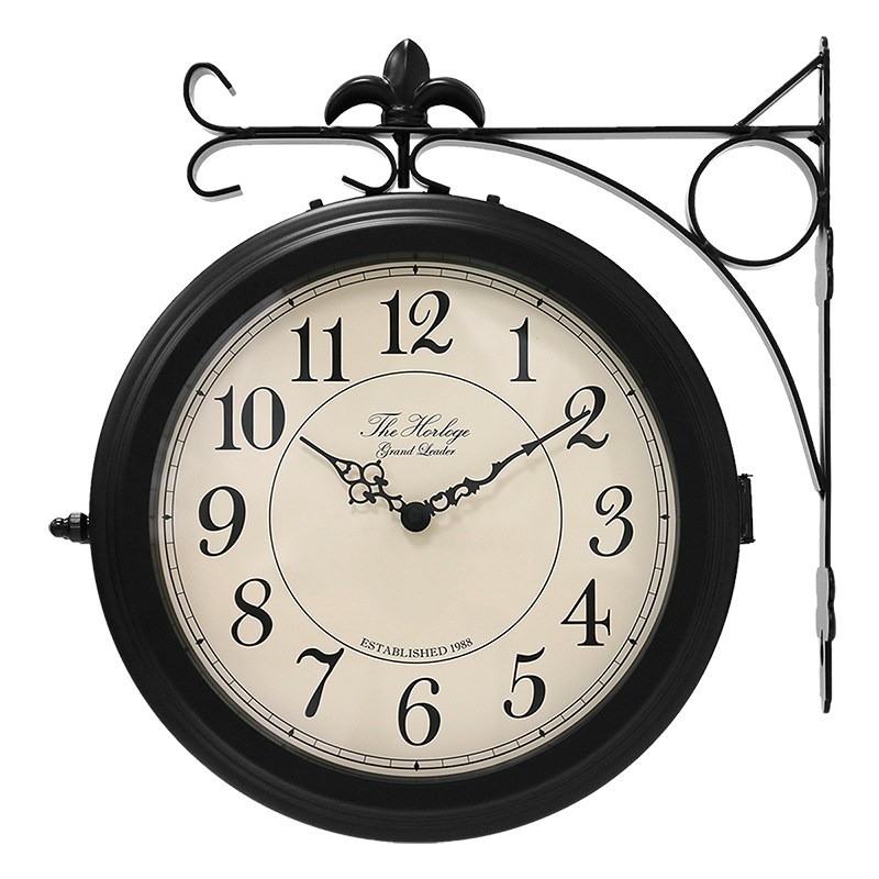 Outdoor metal double-sided wall clock waterproof double-sided gital wall clock