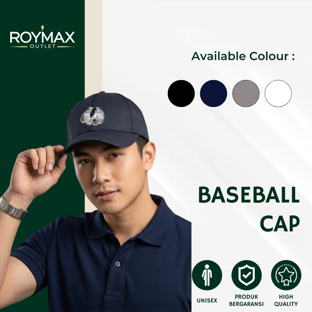 Topi Baseball Cap Logo Buaya Unisex Pria Wanita