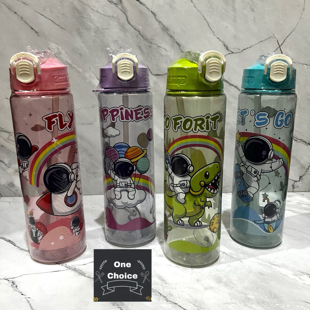 BOTOL MINUM MOTIF ASTRONOT 1L tempat minum Anak Karakter 1 LITER Free Sedotan / Bottle Water astrona