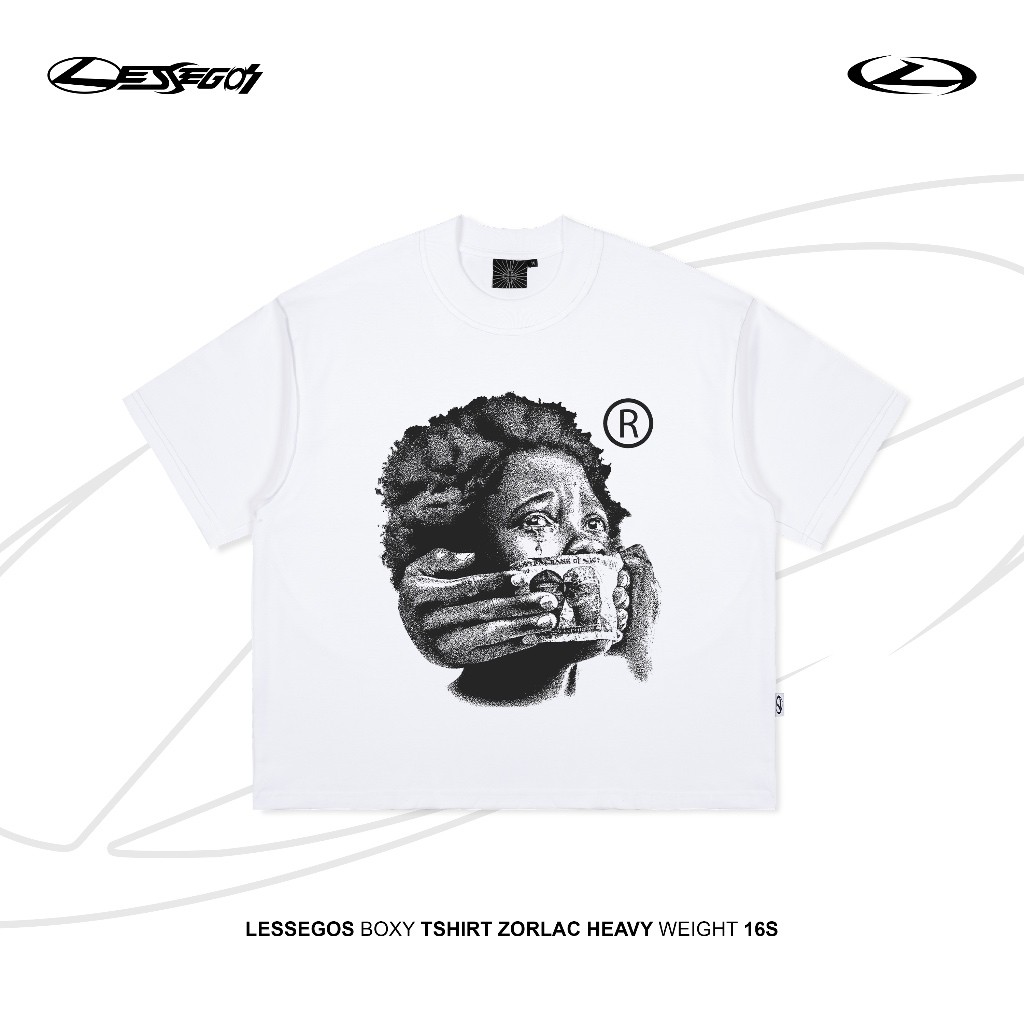 Lessegos Boxy Tshirt Zorlac Heavyweight 16s Putih