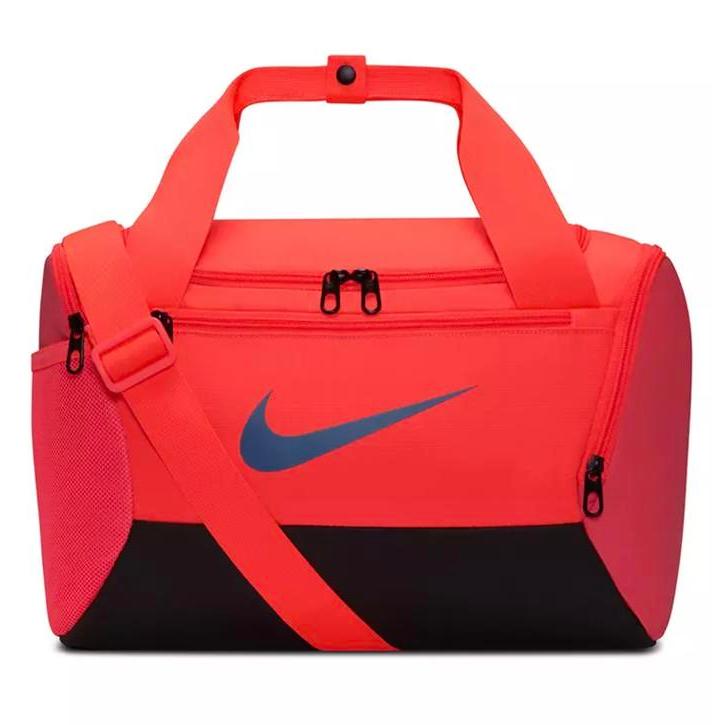 (100% ORIGINAL) Nike Brasilia Duffel XS Black Gym Duffle Bag Extra Small Red Hot Lava/Black/Diffused