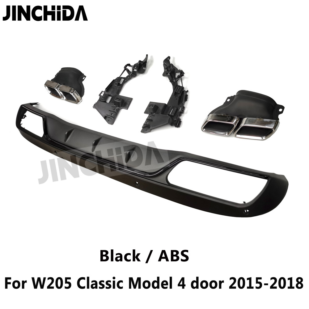 Diffuser Belakang Model AMG W205 Dengan 4 Ujung Knalpot Stainless Steel 304 Untuk Benz C Class W205 