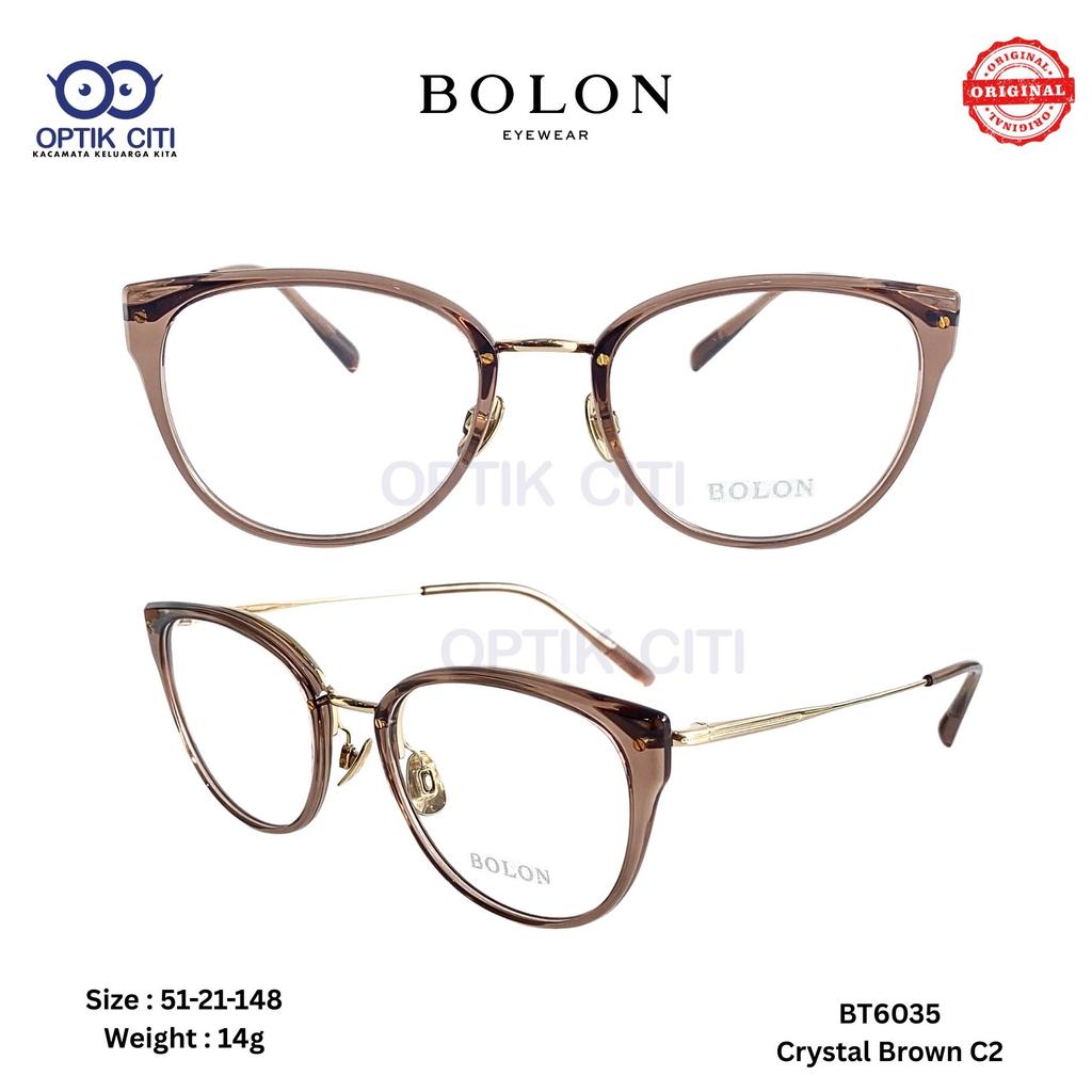 Frame Kacamata Cat Eye Wanita Original Bolon BT 6035 - C2 Crystal Brown