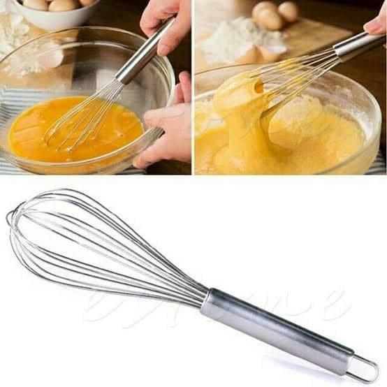 Pengocok Telur Stainless Adonan Kue Cake Whisker Hand Mixer egg beater - besar