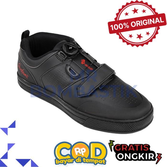 Avelio Shoe Pandemic Edition Sepatu Sepeda Flat Non Cleat Multi Purpose - Hitam, 44
