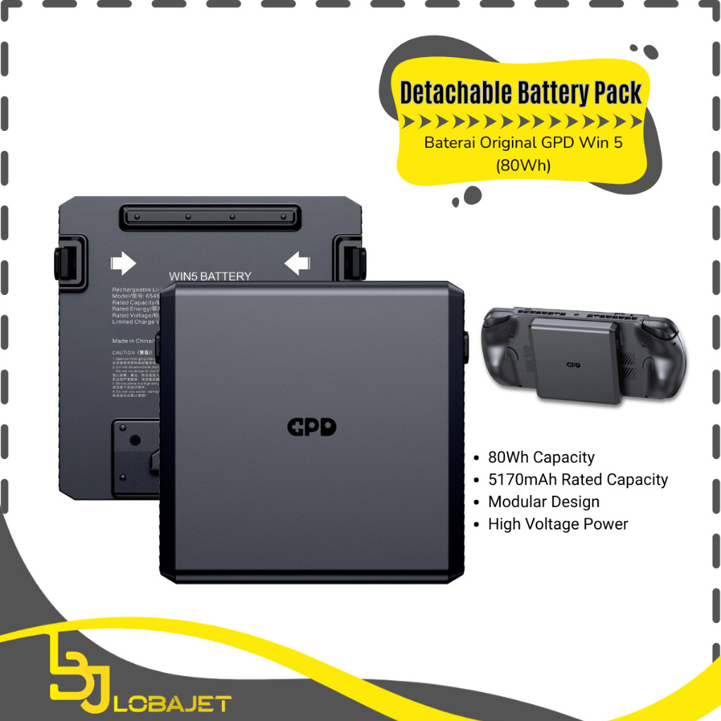 [LBJ] Replacement Battery for GPD WIN 5 - External Battery 80Wh - Baterai Pengganti GPD WIN 5