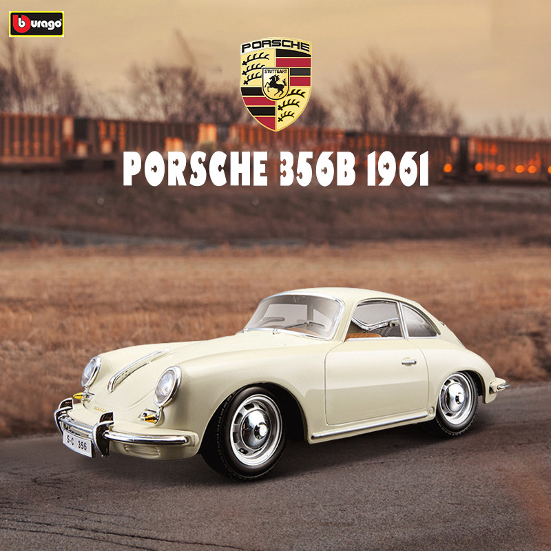 Bburago 1:24 Vintage car 1961 Porsche 356B Coupe racing Alloy car model Toy Collection Gift Luxury V