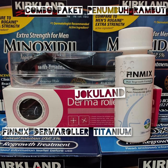 FINMIX Minoxidil 5% + DERMAROLLER ORIGINAL - PENUMBUH Rambut