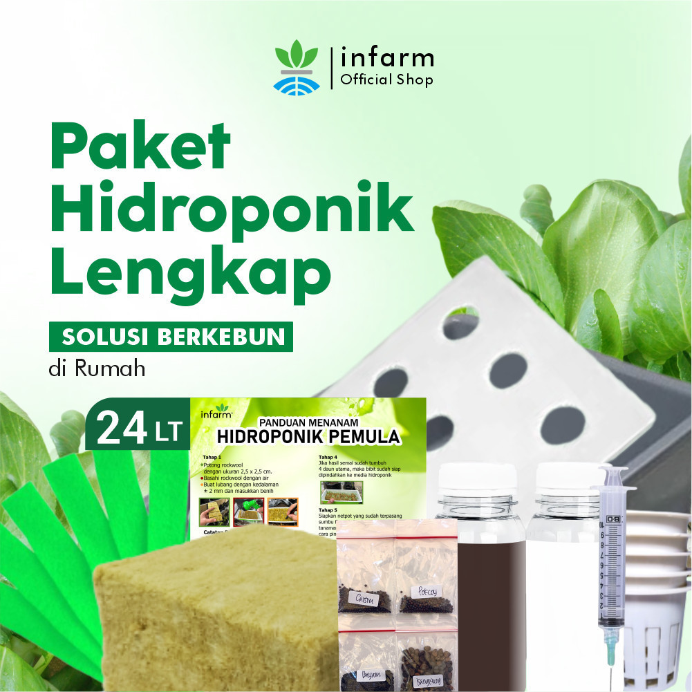 Paket Hidroponik 24 Lubang Tanam INFARM NFT Set Lengkap Tanam Sayur Rumah Kebun Hidroponik