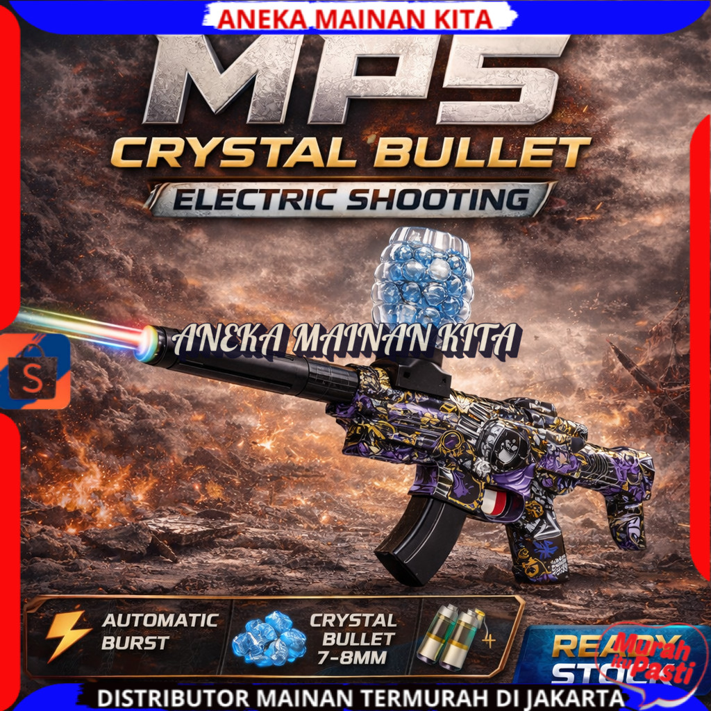 Mainan Senapan Gel MP5 Assault Rifle Electric Hydrogel Gun 3.7V Mainan Tembak Bola Air Anak