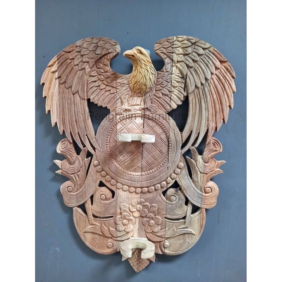 blawong ukir burung garuda dari kayu akasia garap alus mentahan  PP7443